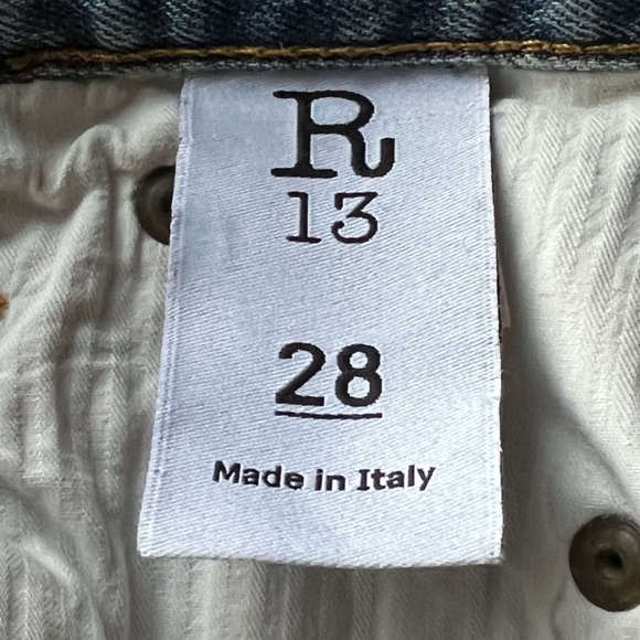 R13 CrossOver Asymmetric Denim Slouchy Stretch Jeans - Picture 3 of 16